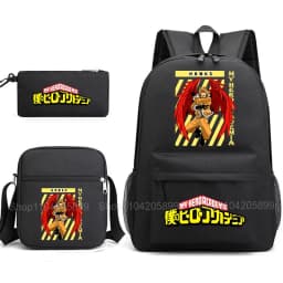 3PCS My Hero Academia Backpack Anime Mochila School Bag with Shoulder Bag Pencil Case for Boys Girls Gift Daily Travel Rucksack