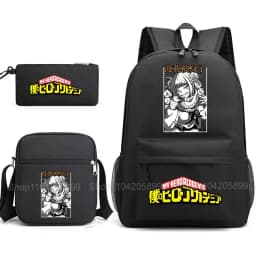 3PCS My Hero Academia Backpack Anime Mochila School Bag with Shoulder Bag Pencil Case for Boys Girls Gift Daily Travel Rucksack