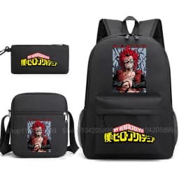 3PCS My Hero Academia Backpack Anime Mochila School Bag with Shoulder Bag Pencil Case for Boys Girls Gift Daily Travel Rucksack