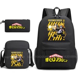 3PCS My Hero Academia Backpack Anime Mochila School Bag with Shoulder Bag Pencil Case for Boys Girls Gift Daily Travel Rucksack