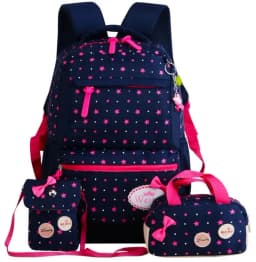 Orthopedic Primary Backpacks For Girls School Bags 3 Pcs/Set Schoolbag Dot Printing Schoolbag teenagers bookbag Rucksack Moch