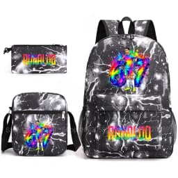 CR7 Ronaldo Backpack Football 67 Print School Bag With Shoulder Bag & Pencil Case For Student Boys Gift Daily Travel Rucksack