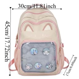 Kawaii Women Backpack Sweet Pink Japanese Cartoon Cat Ita Bag Fashion Large Capacity Casual Versatile Backpacks for Ladies