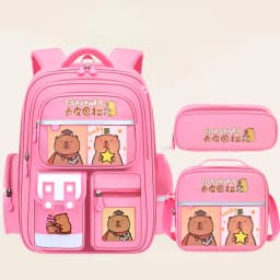 Capybara School Bags for Boys Girls Primary Schoolbag Cartoon School Backpack Set Rucksack Bagpack Kids Cute Children Book Bags