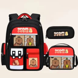 Capybara School Bags for Boys Girls Primary Schoolbag Cartoon School Backpack Set Rucksack Bagpack Kids Cute Children Book Bags