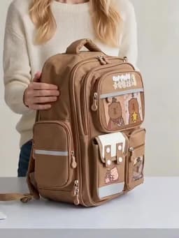 Capybara School Bags for Boys Girls Primary Schoolbag Cartoon School Backpack Set Rucksack Bagpack Kids Cute Children Book Bags