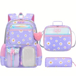 Cute Student Backpack 3pcs/set Primary Schoolbag Rabbits and Quicksand Kawaii Student Backpack Teenage Girls Handbag Rucksack