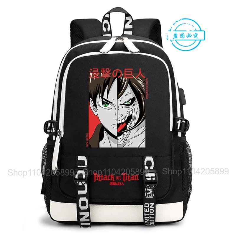 Attack on Titan Backpack Anime Mochila Student School Bag Boys Girls Gift Casual Daily Travel Rucksack