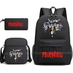 Fairy Tail Backpack Anime Mochia Student Boys Girls School Bag Shoulder Bag Pencil Case Daily Travel Rucksack