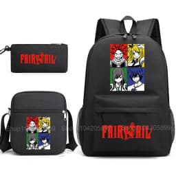 Fairy Tail Backpack Anime Mochia Student Boys Girls School Bag Shoulder Bag Pencil Case Daily Travel Rucksack