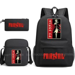 Fairy Tail Backpack Anime Mochia Student Boys Girls School Bag Shoulder Bag Pencil Case Daily Travel Rucksack