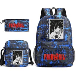 Fairy Tail Backpack Anime Mochia Student Boys Girls School Bag Shoulder Bag Pencil Case Daily Travel Rucksack