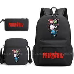 Fairy Tail Backpack Anime Mochia Student Boys Girls School Bag Shoulder Bag Pencil Case Daily Travel Rucksack