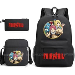 Fairy Tail Backpack Anime Mochia Student Boys Girls School Bag Shoulder Bag Pencil Case Daily Travel Rucksack
