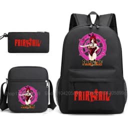 Fairy Tail Backpack Anime Mochia Student Boys Girls School Bag Shoulder Bag Pencil Case Daily Travel Rucksack