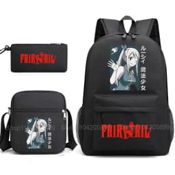 Fairy Tail Backpack Anime Mochia Student Boys Girls School Bag Shoulder Bag Pencil Case Daily Travel Rucksack