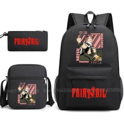 Fairy Tail Backpack Anime Mochia Student Boys Girls School Bag Shoulder Bag Pencil Case Daily Travel Rucksack