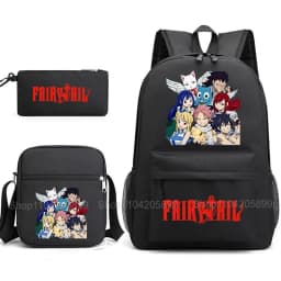 Fairy Tail Backpack Anime Mochia Student Boys Girls School Bag Shoulder Bag Pencil Case Daily Travel Rucksack