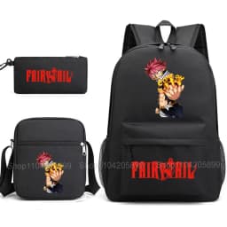 Fairy Tail Backpack Anime Mochia Student Boys Girls School Bag Shoulder Bag Pencil Case Daily Travel Rucksack