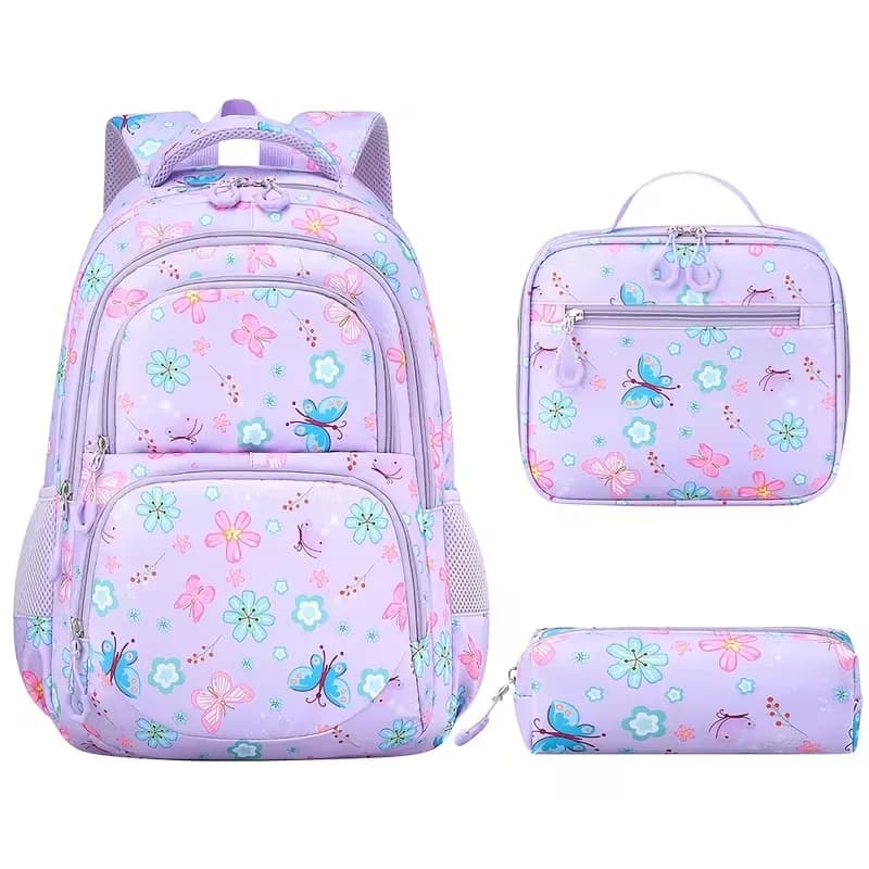 Cute Student Backpack 3pcs/set Primary Schoolbag Rabbits and quicksand Kawaii Student Backpack Teenage Girls Handbag Rucksack