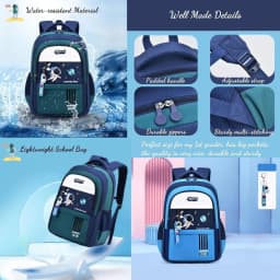 Boy Backpack Schoolbag for Boys Girls, School Bags, Waterproof Kids Bookbag Backpacks with Lunch Box Pencil Case Set