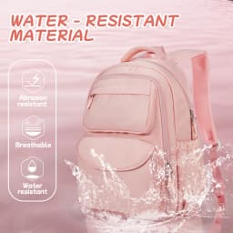 Girls School Bags Kid Backpack with Fridge Door Elementary School Backpack, Pink Lightweight School Backpack for Girls Ages 8-16