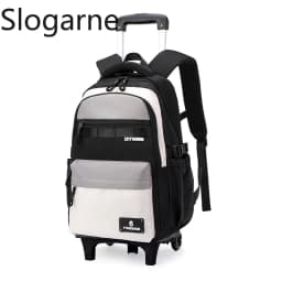 Children New Trolley Backpacks Boyes School Bag Kids Back Pack Nylon Students Rolling Mochila Korea Schoolbag Trolley Bookbags
