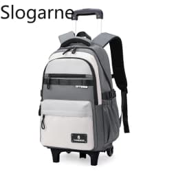 Children New Trolley Backpacks Boyes School Bag Kids Back Pack Nylon Students Rolling Mochila Korea Schoolbag Trolley Bookbags