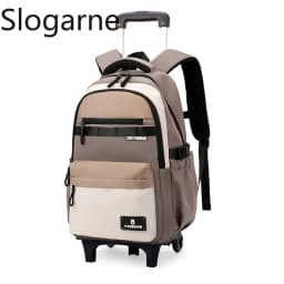 Children New Trolley Backpacks Boyes School Bag Kids Back Pack Nylon Students Rolling Mochila Korea Schoolbag Trolley Bookbags