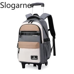 Children New Trolley Backpacks Boyes School Bag Kids Back Pack Nylon Students Rolling Mochila Korea Schoolbag Trolley Bookbags