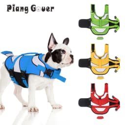 Dog Life Vest Summer Pet Jacket Dog Safety Clothes Swimwear Swimming Suit Clown Fish Pattern