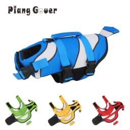 Dog Life Vest Summer Pet Jacket Dog Safety Clothes Swimwear Swimming Suit Clown Fish Pattern