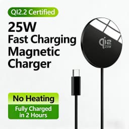 New Qi2.2 Magnetic Charger for MagSafe 25W Super Wireless Fast Charging for iPhone 17 16 15 14 13 12 Pro Max Samsung S25 S23 S22