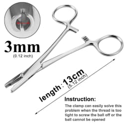1pc 316L Stainless Steel Piercing Forceps Clamps Pliers for Nose Ear Belly Navel Lip Professional Body Piercing Supplies Tool