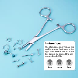 1pc 316L Stainless Steel Piercing Forceps Clamps Pliers for Nose Ear Belly Navel Lip Professional Body Piercing Supplies Tool
