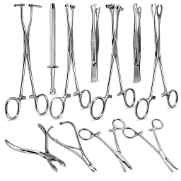 1pc 316L Stainless Steel Piercing Forceps Clamps Pliers for Nose Ear Belly Navel Lip Professional Body Piercing Supplies Tool