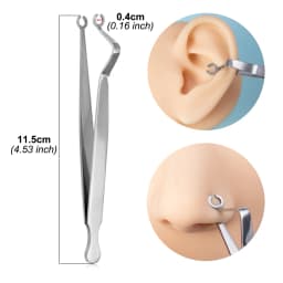 1pc 316L Stainless Steel Piercing Forceps Clamps Pliers for Nose Ear Belly Navel Lip Professional Body Piercing Supplies Tool