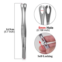 1pc 316L Stainless Steel Piercing Forceps Clamps Pliers for Nose Ear Belly Navel Lip Professional Body Piercing Supplies Tool