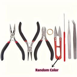 DIY Jewelry Making Tool Set 8pcs Handmade Pliers, Scissor, Tweezers, Jump Ring Opener, Suitable For Jewelry Handmade Pracise