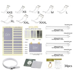 8/12/34 Pcs/Set Silicone Invisible Clear Ring Size Adjuster Guard Tightener Resizing Jewelry Tools Resizer Loose Rings