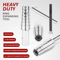 Expanding Stainless Steel Ring Mandrel with Hex Allen Key, Heavy Duty Ring Shaper Tool for Ring Turning and Ring Making, Ring S