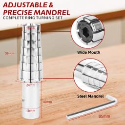 Expanding Stainless Steel Ring Mandrel with Hex Allen Key, Heavy Duty Ring Shaper Tool for Ring Turning and Ring Making, Ring S