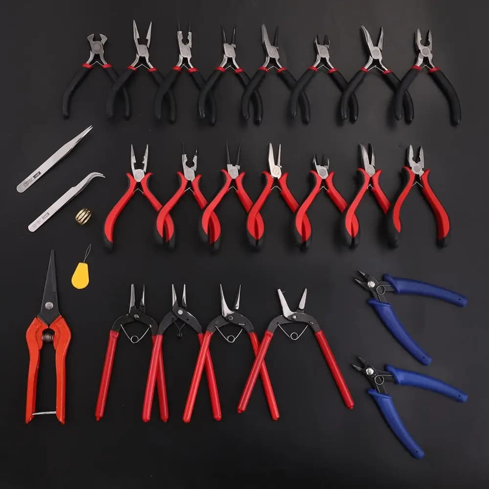 Mini Pliers Tools Set for Jewelry Making Beading round Flat Long Needle Nose Cutting Wire Complete Beading Jewelry Equipment Kit