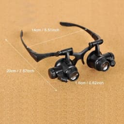 10X 15X 20X 25X Head Band Double Eye Magnifier Eyeglasses Magnifying Glass 8Pcs Lens LED Light Loupe Jewelry Watch Repair Tool
