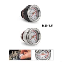 157F M20x1.5 Oil Temp Temperature Gauge Filler Caps for Motorcycle 0-200℃ Black/Silver