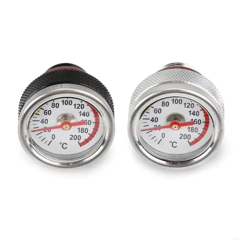 157F M20x1.5 Oil Temp Temperature Gauge Filler Caps for Motorcycle 0-200℃ Black/Silver