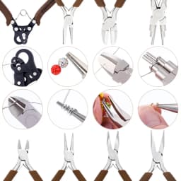 8Pcs Professional Plier Supplies Set Jewelry Making Pliers Tools Kit for Jewelry Making DIY Craft Repair Wire Wrapping Beading