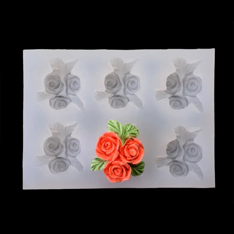 1pc Silicone Molds Rose flower DIY Clay Epoxy Resin drop glue mould For Jewelry Making