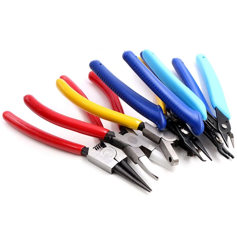 1 Piece Multi-function Stainless Steel Split Ring Opener Needle Nose Pliers Jewelry Making Hand Tool Black Red