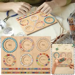 Multi-Bracelet Wood Beading Board Beading Organizer Beading Tray Plate Bead Maker For Jewelry Making Necklace Measuring Tool
